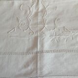 Old sheet embroidered and openwork