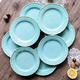 8 assiettes à dessert vert mint