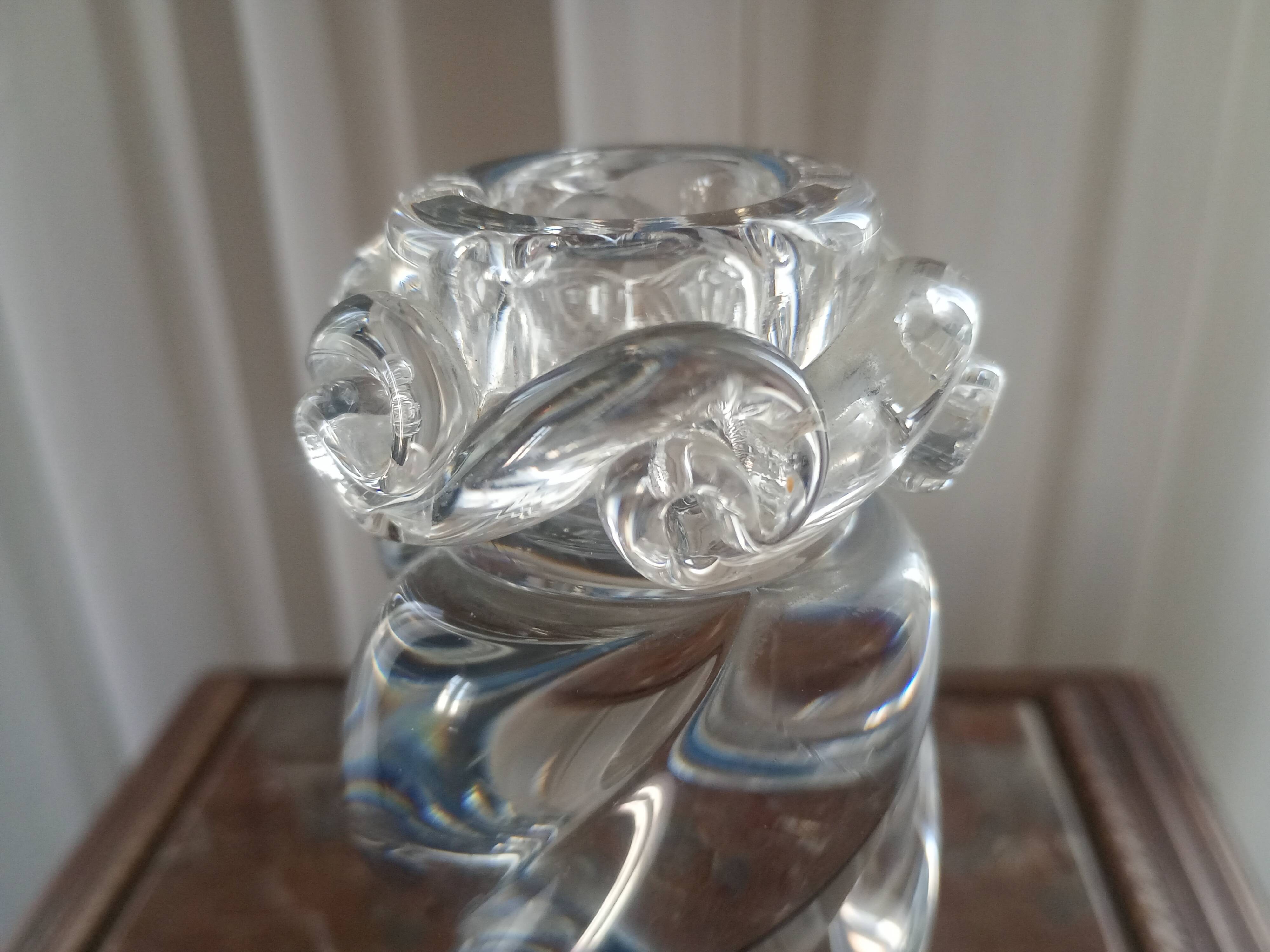 Baccarat crystal "Aladdin" model candlestick, twisted and coiled - signed