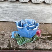 Ancien bougeoir barbotine forme de rose