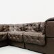 Swiss dark brown patchwork modulair DS-11 sofa by the Desede Design team for DeSede, 1970s