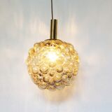 XL amber bubble glass pendant light by Helena Tynell for Glashutte Limburg