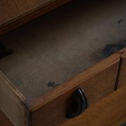 Desk / Chest of drawers in modern Danish oak from the early 20th century with shell handles.