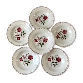 Lot de 6 assiettes creuses Badonviller à fleurs années 30
