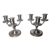 Pair of silver-plated candlesticks