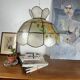 Capiz shell pendant light with flowers