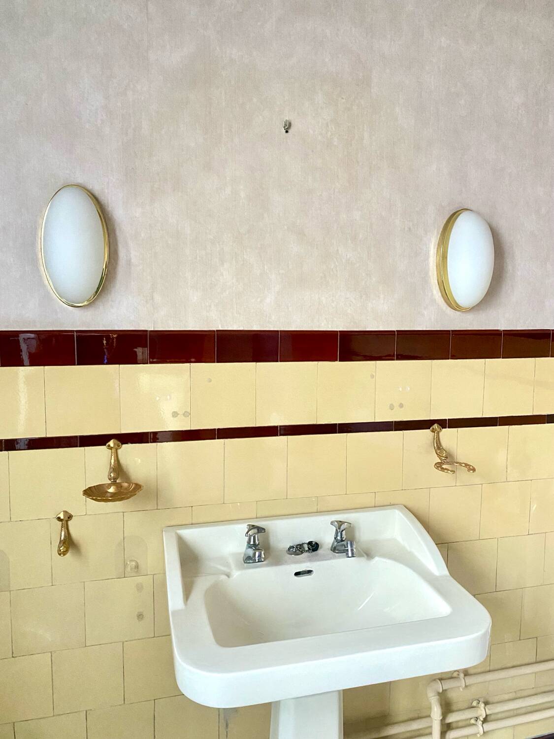 Pair of vintage Glashütte Limburg wall lights 1970