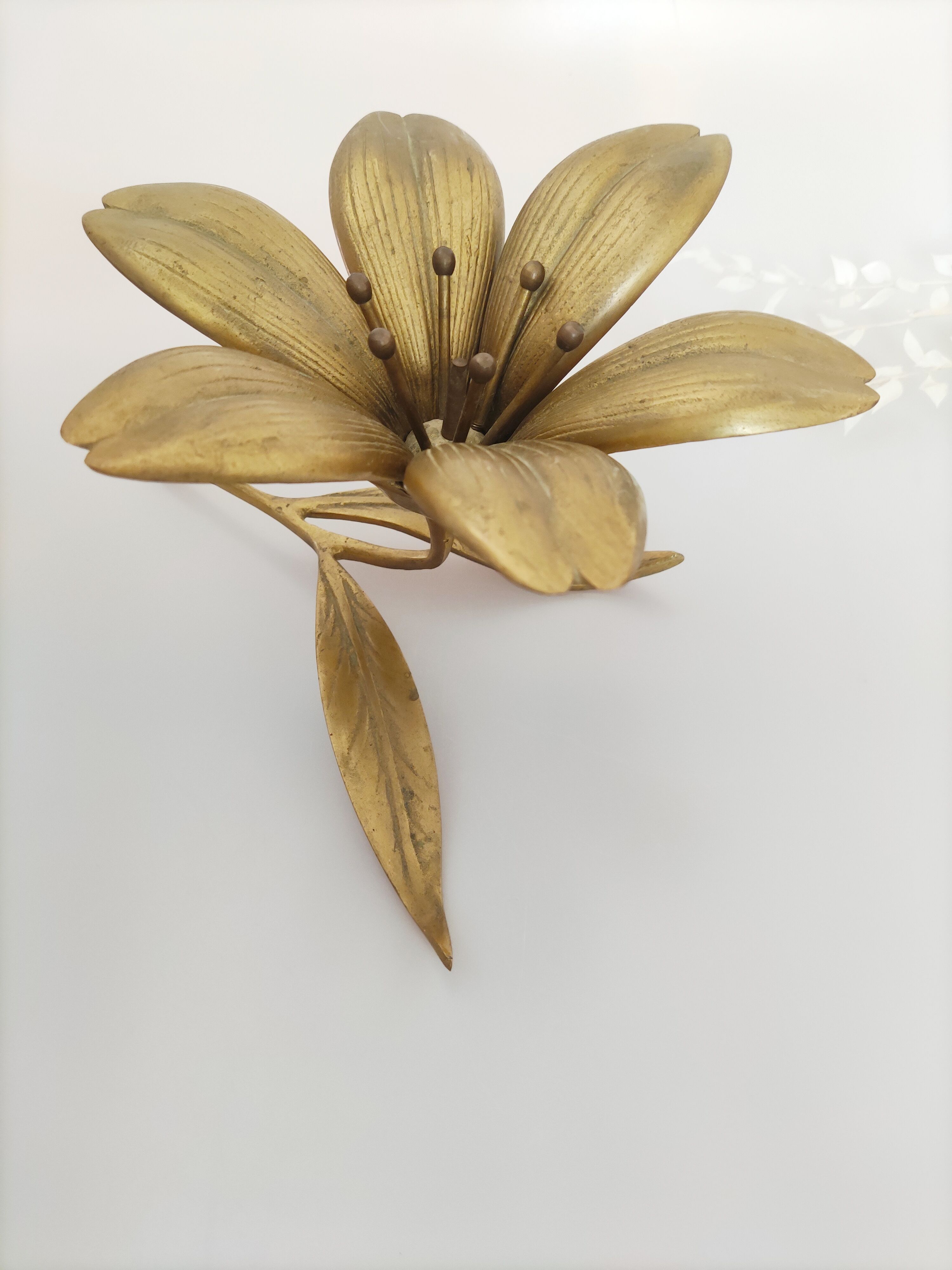Brass flower ashtray