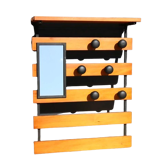 Wall-mounted coat rack with 6 hooks