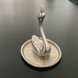 1 Baguier shape Swan shape in silver colored metal