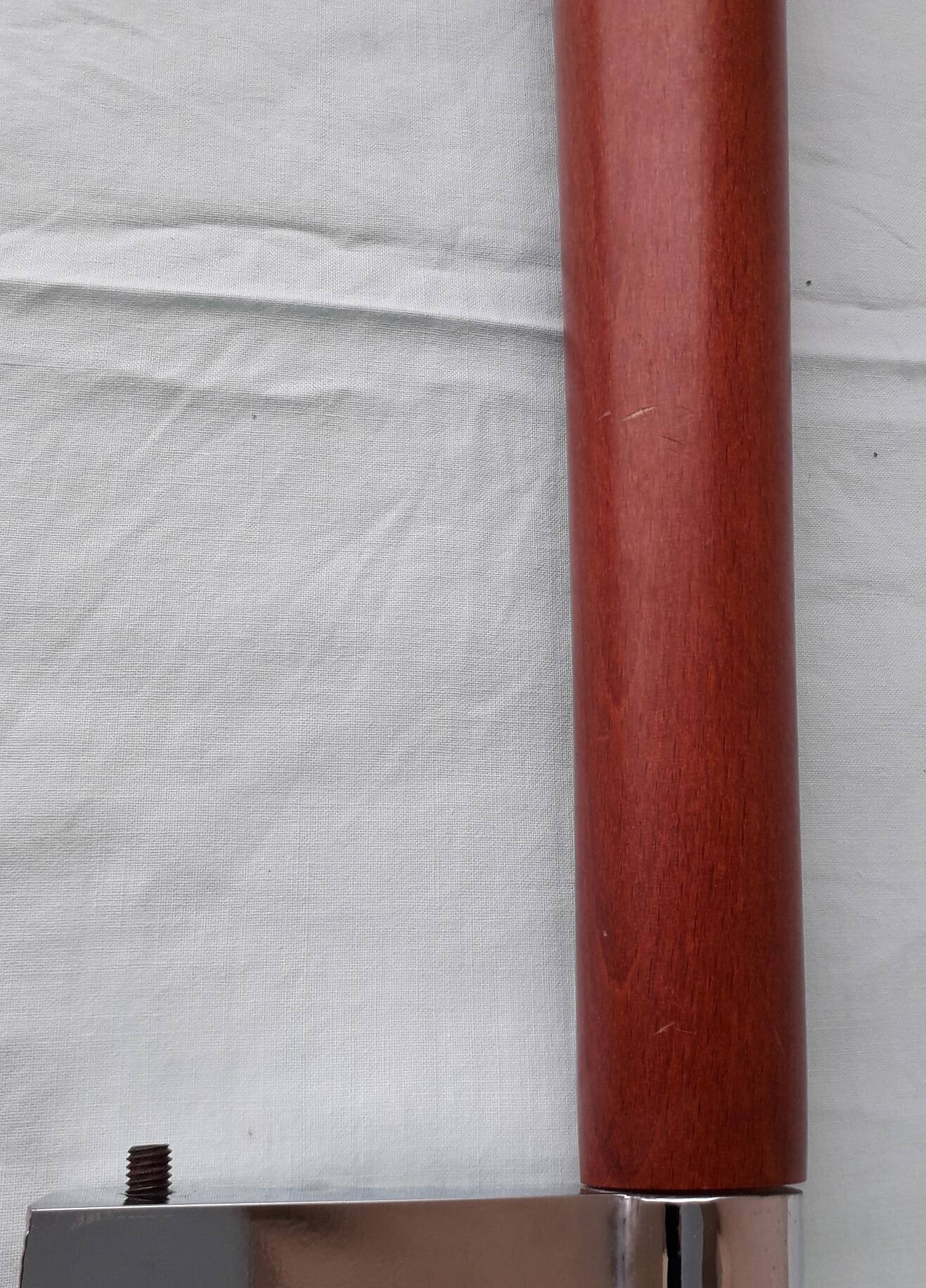 4 appliques en bois et métal chromé
