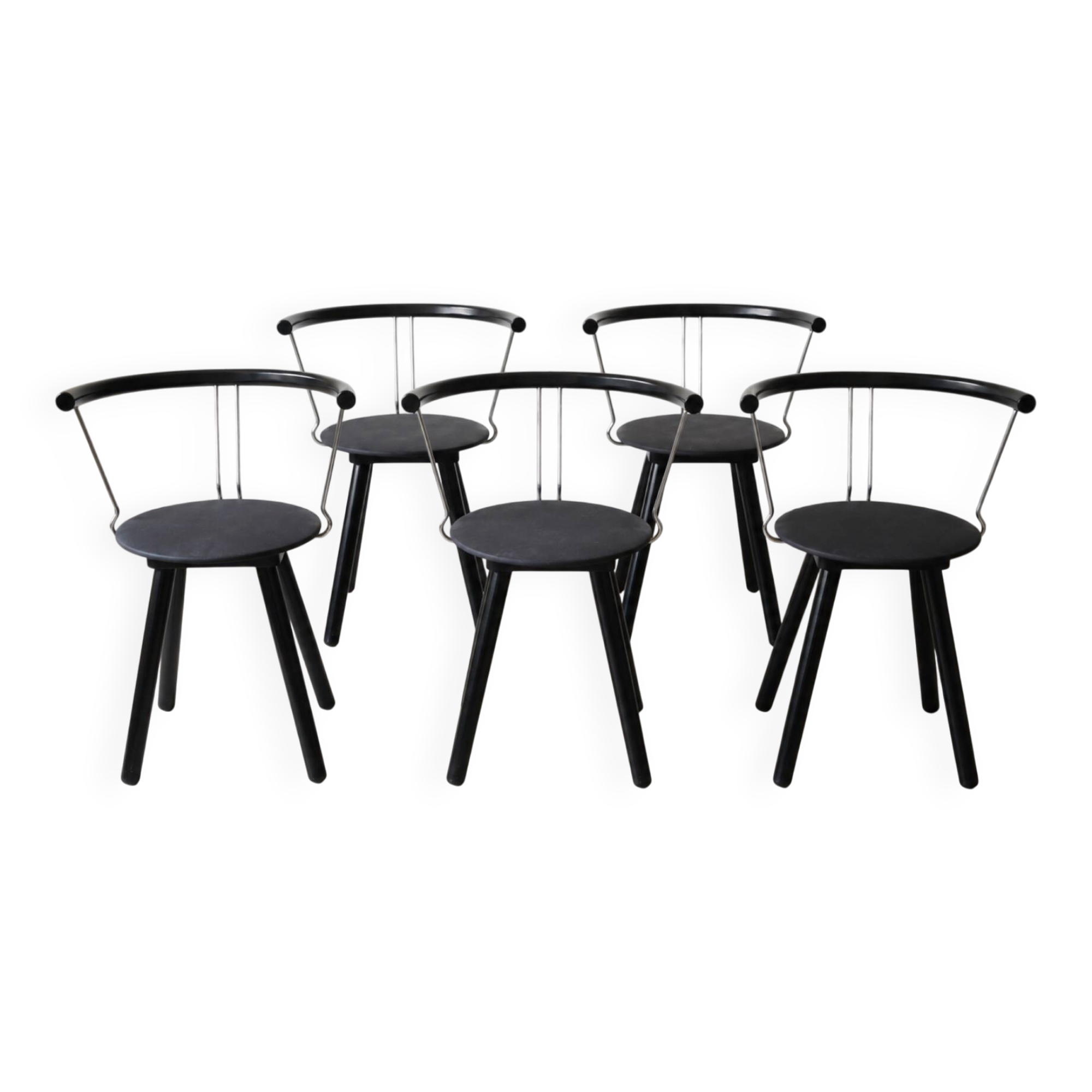 Techna armchairs – asahi kogyo, italian manufacture, 1990s