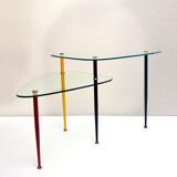 Metal & Crystal Arlecchino Coffee Table by Edoardo Poli for Vitrex, 1960s