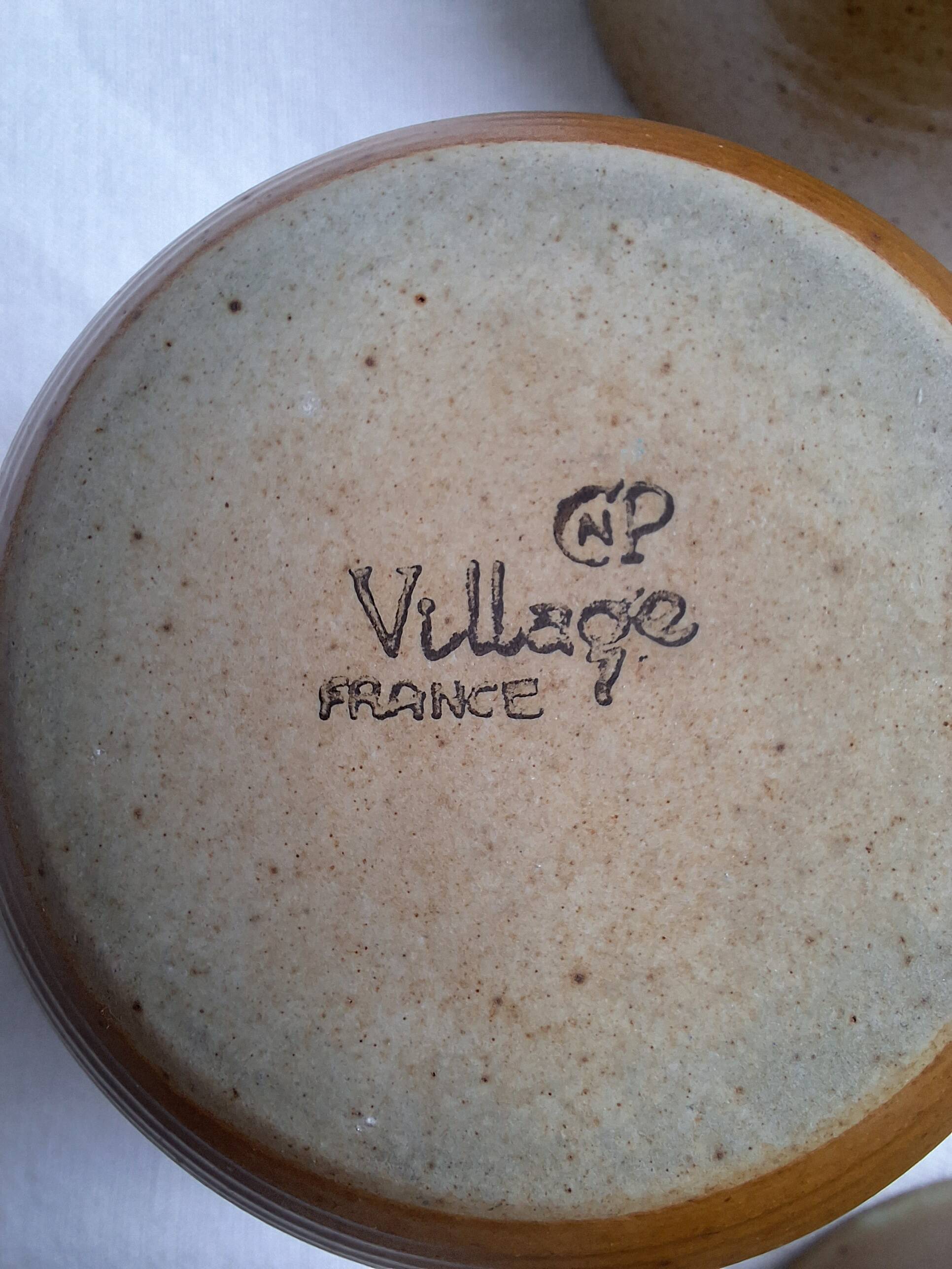 Vintage village stoneware mugs