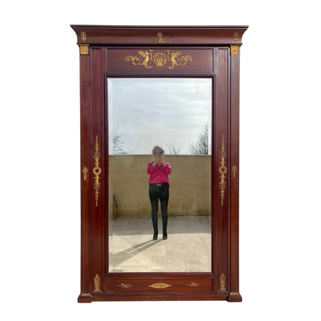 Large Empire Style Mahogany Mirror - H 2m33