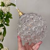 Vintage molded glass globe pendant light