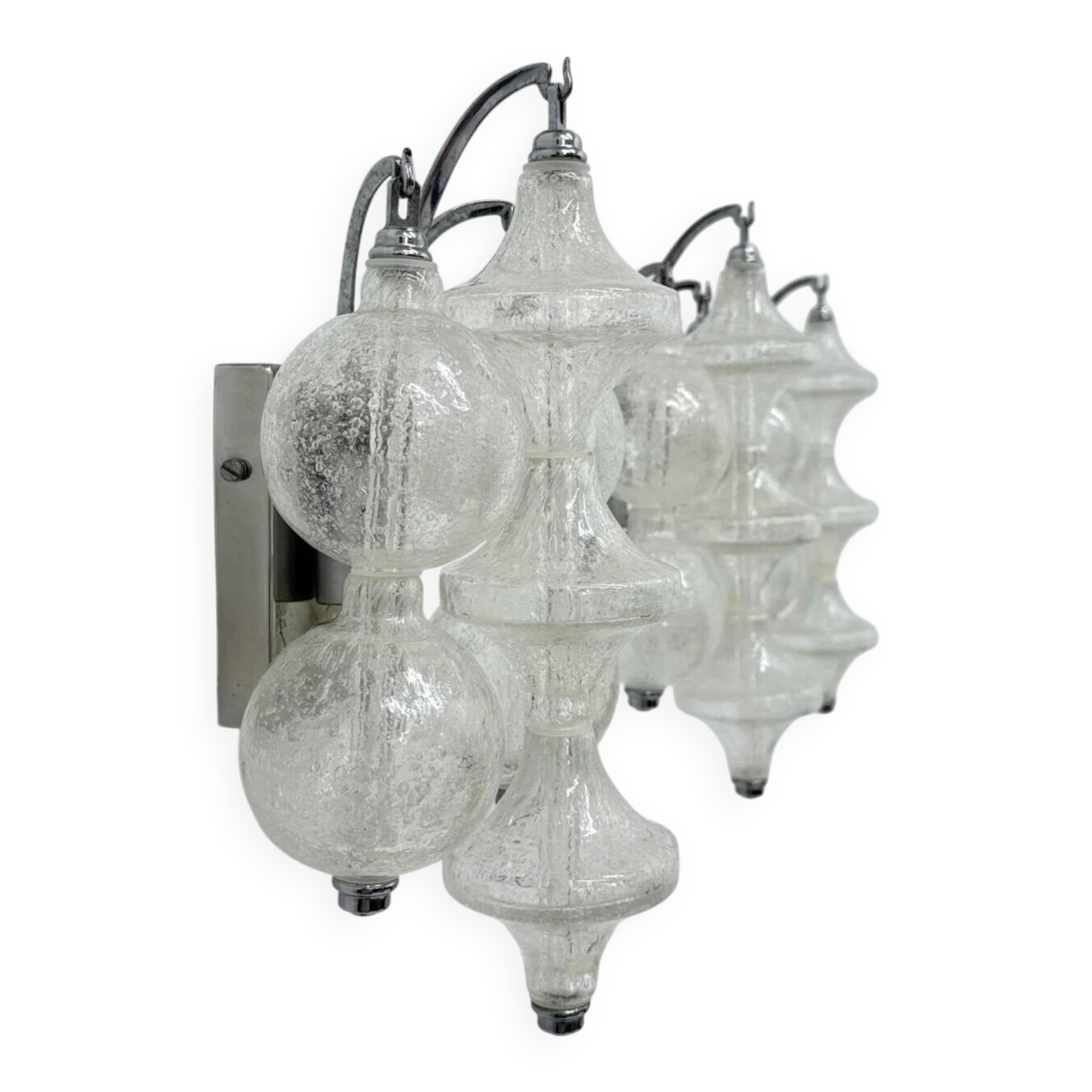 1 of 3 J.T. Kalmar Tulipan wall lamp sconce, 1970s Austria
