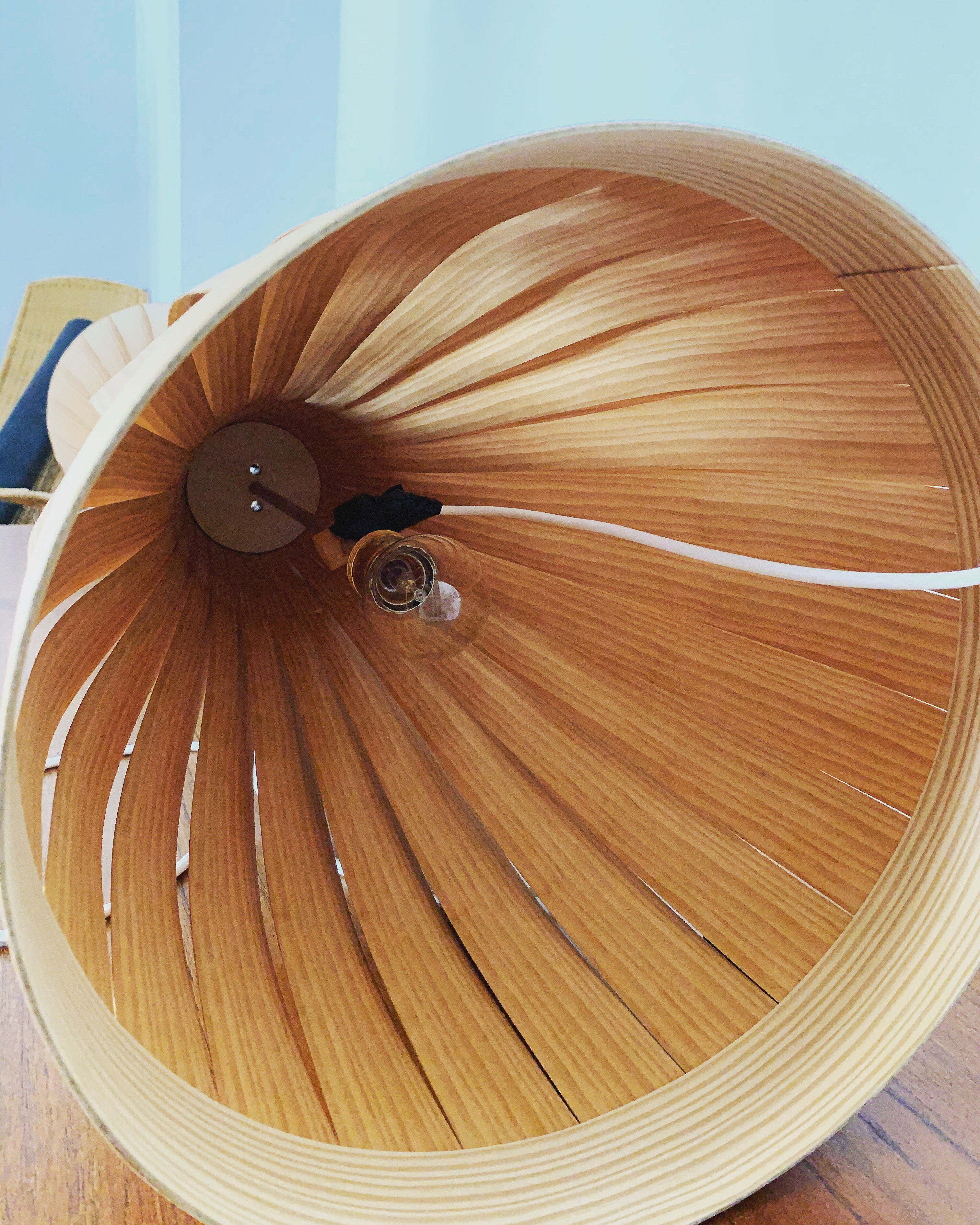 Swedish mid-century modern wooden floor lamp by Hans Agne Jakobsson