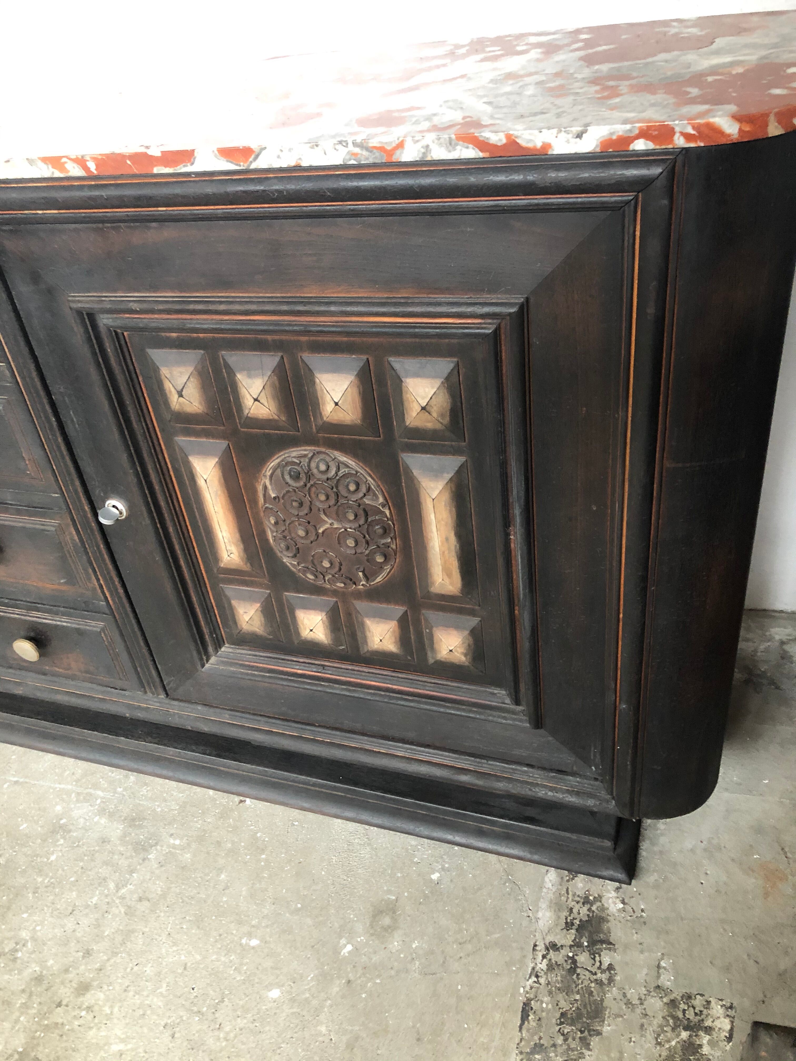 Blackened wooden sideboard of the 1950s