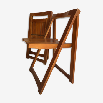 Paire de chaises pliantes en hêtre