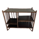 Brown rattan console shelf