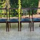 4 Louis Philippe walnut and blue velvet chairs