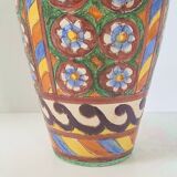 Vintage italian vase 1950 ceramic with floral decor signed b 1449 italy 50s 1950s