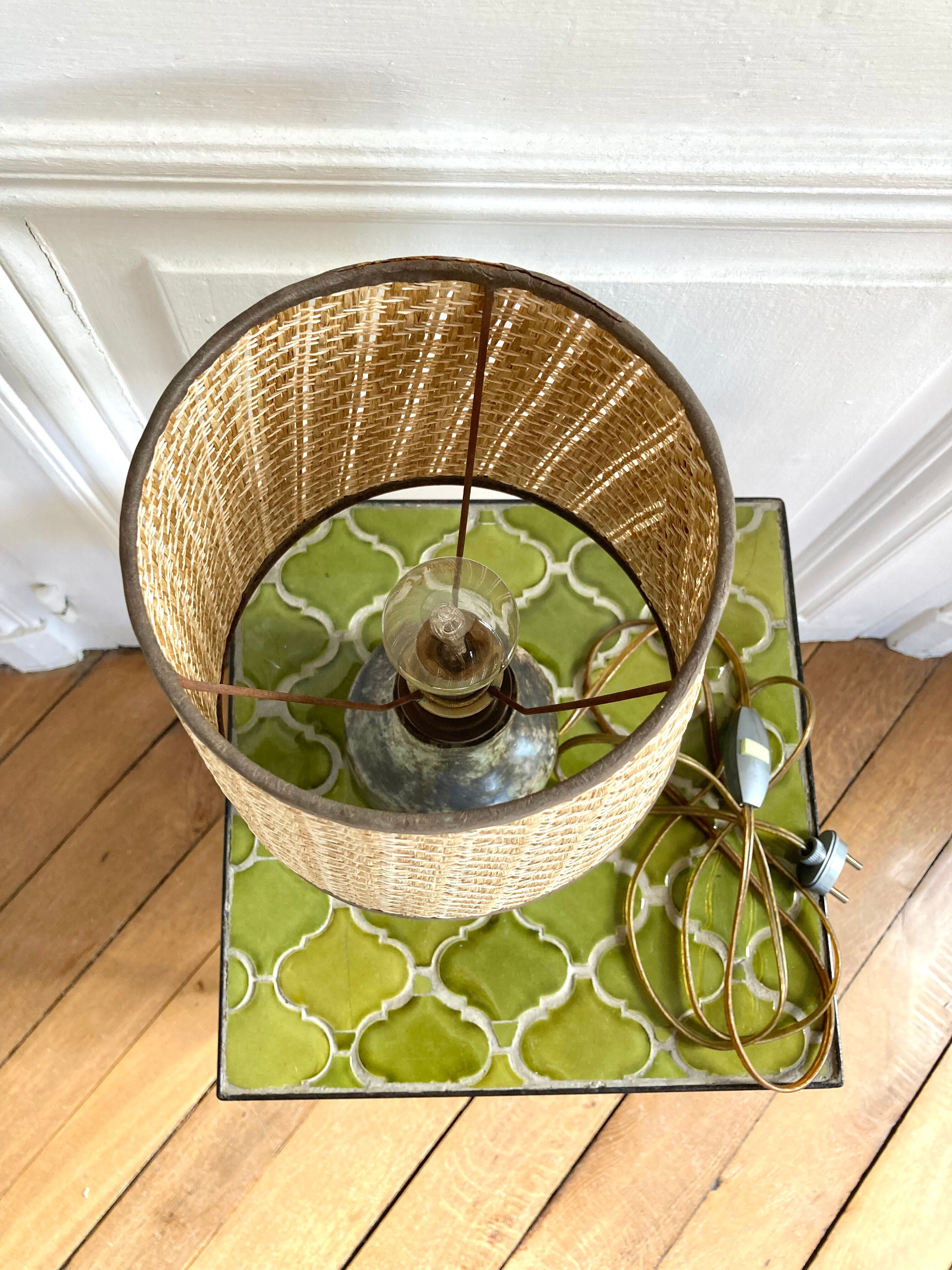 Earth lamp and braided lampshade 70s/70s