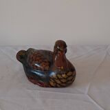 Set of 3 glazed ceramic ducks - rustic / country vintage decor