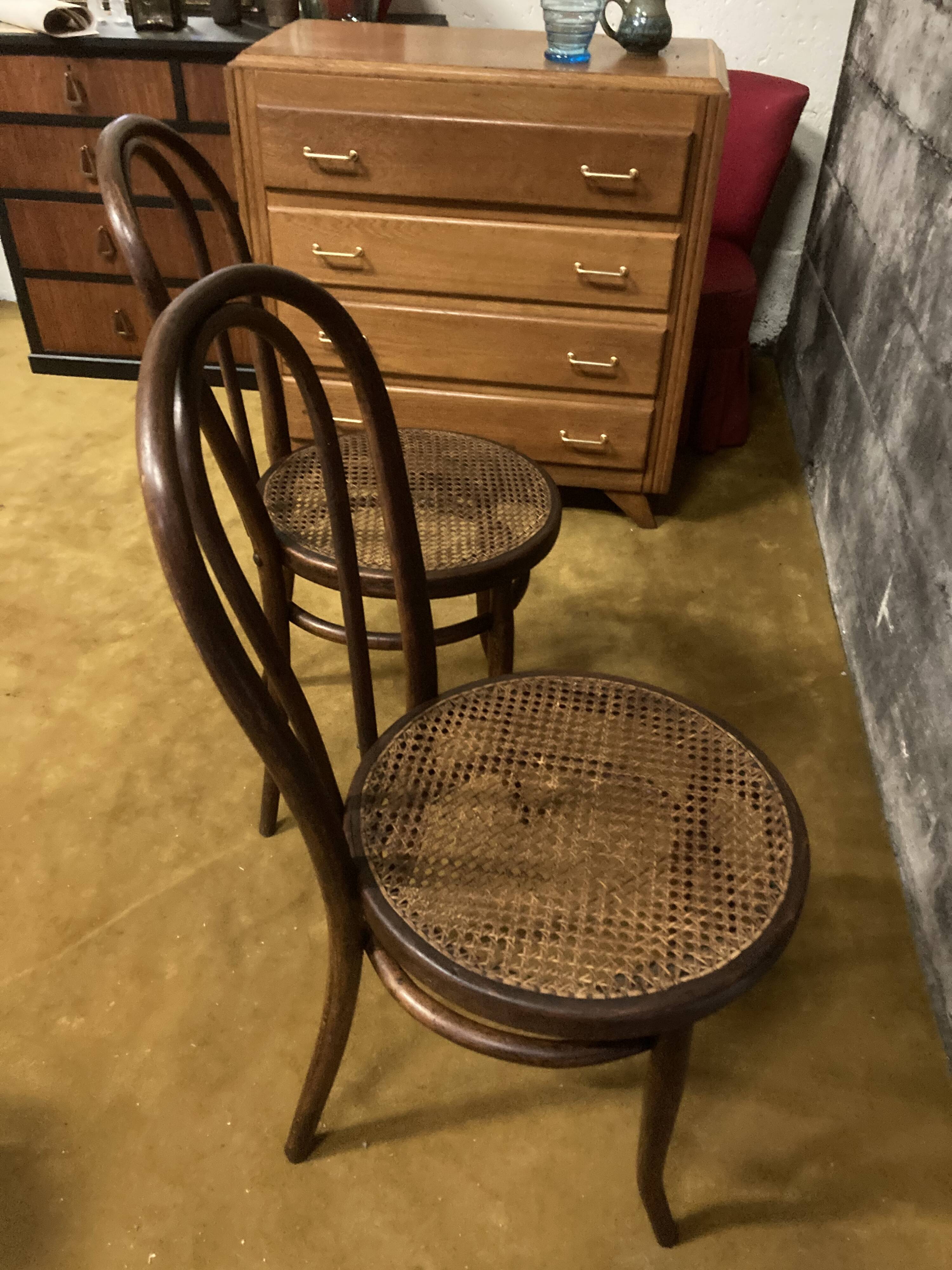 Duo of chairs bistrot Thonet early XXth