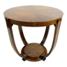 Round art deco side table in walnut 1920