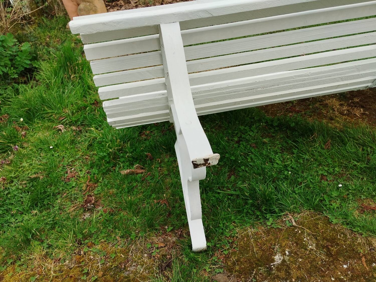 Banc de jardin ancien avec pieds en fer
