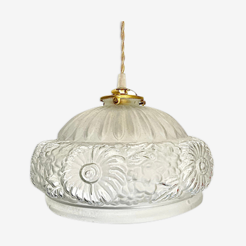 Art Deco floral glass hanging lamp