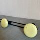 2 black and yellow metal wall coat racks