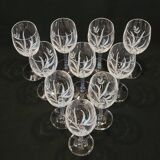 10 Arques Crystal Wine Glasses Fleury Cut Flamépis Model