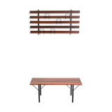 Rosewood bench set with rack Italia 1970s