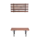Rosewood bench set with rack Italia 1970s
