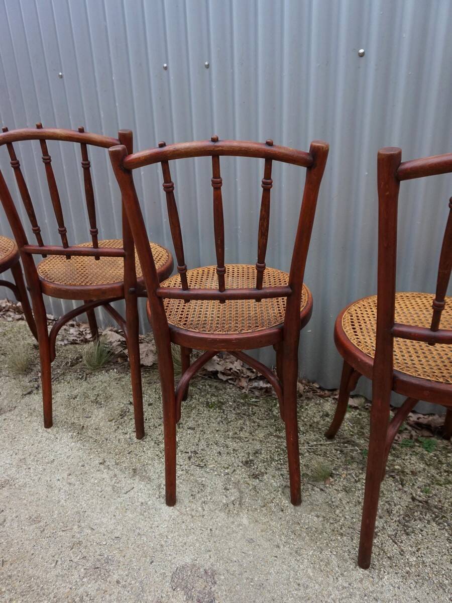 Chaises de salle à manger bistro Thonet originales, lot de 4