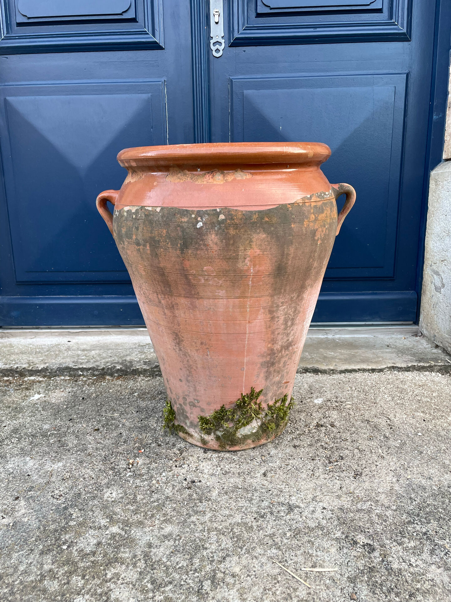 Large ancient jar in glazed terracotta – H. 56 cm
