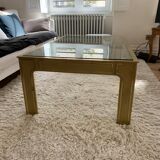 Brass and glass coffee table
