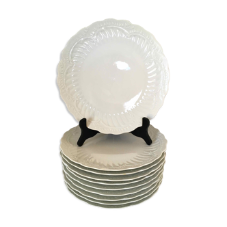 Set de 10 assiettes porcelaine fine de Limoges