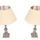 Stunning set of Rococo Silver Plated table lamps 1920s