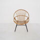 Rohe Noordwolde rattan and metal lounge chair, The Netherlands 1950's