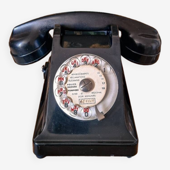 Téléphone en bakélite noir, 1949