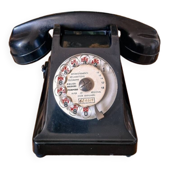 Téléphone en bakélite noir, 1949