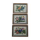 3 paintings on rice leaf ancient China chinese painting