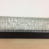 Holophane square wall lamp in chiseled glass, 60s