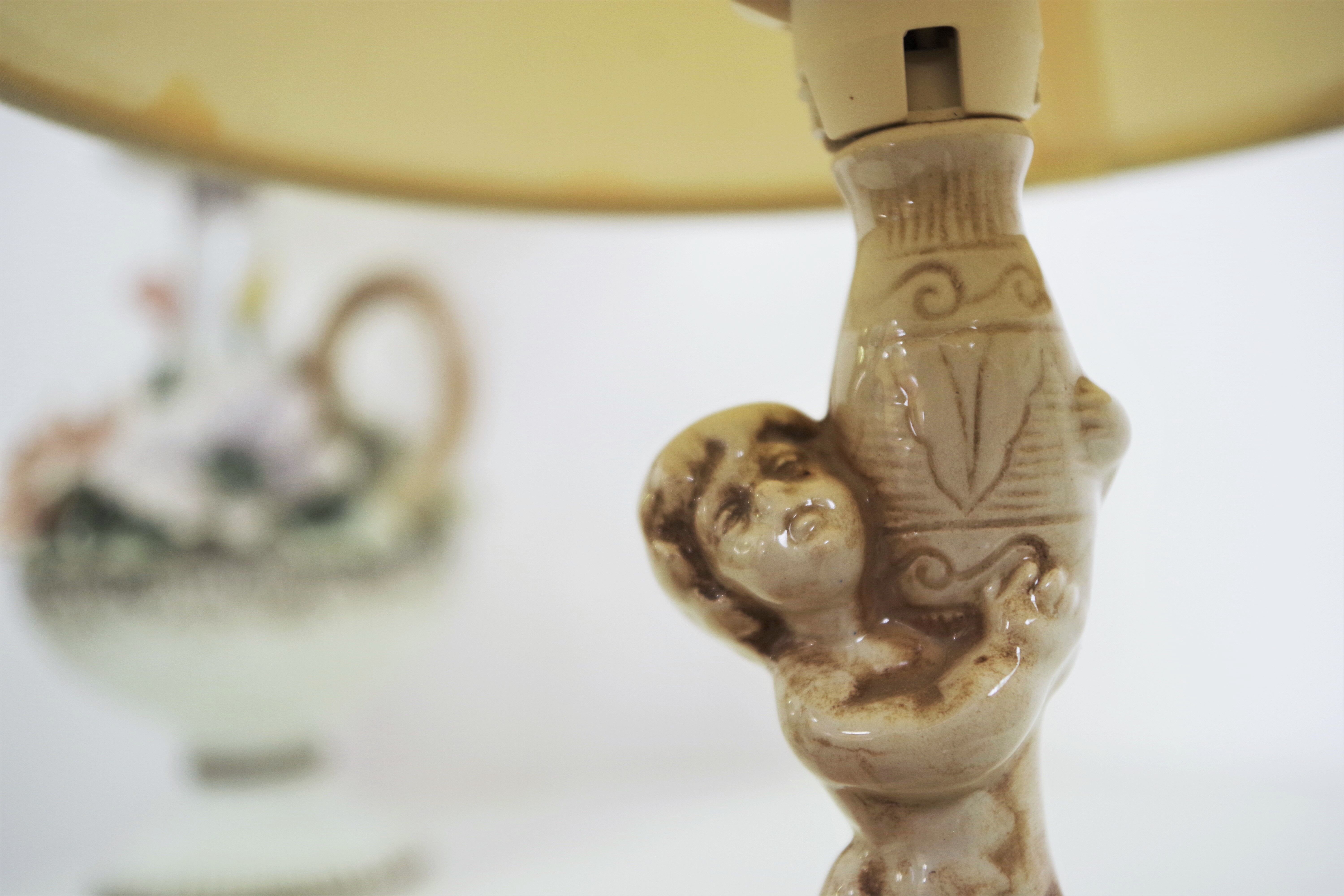 Desk Lamps with Lampshades Day, 1950s, Set of 2