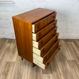 Scandinavian chest of drawers 6 drawers vintage teak, 60s