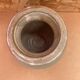 Antique vintage grey beige glazed stoneware ball vase